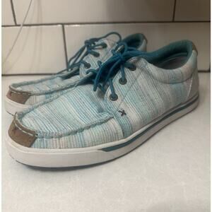 Twisted X Women's Hooey Loper turquoise sz 9.5 causal cute western cowgirl